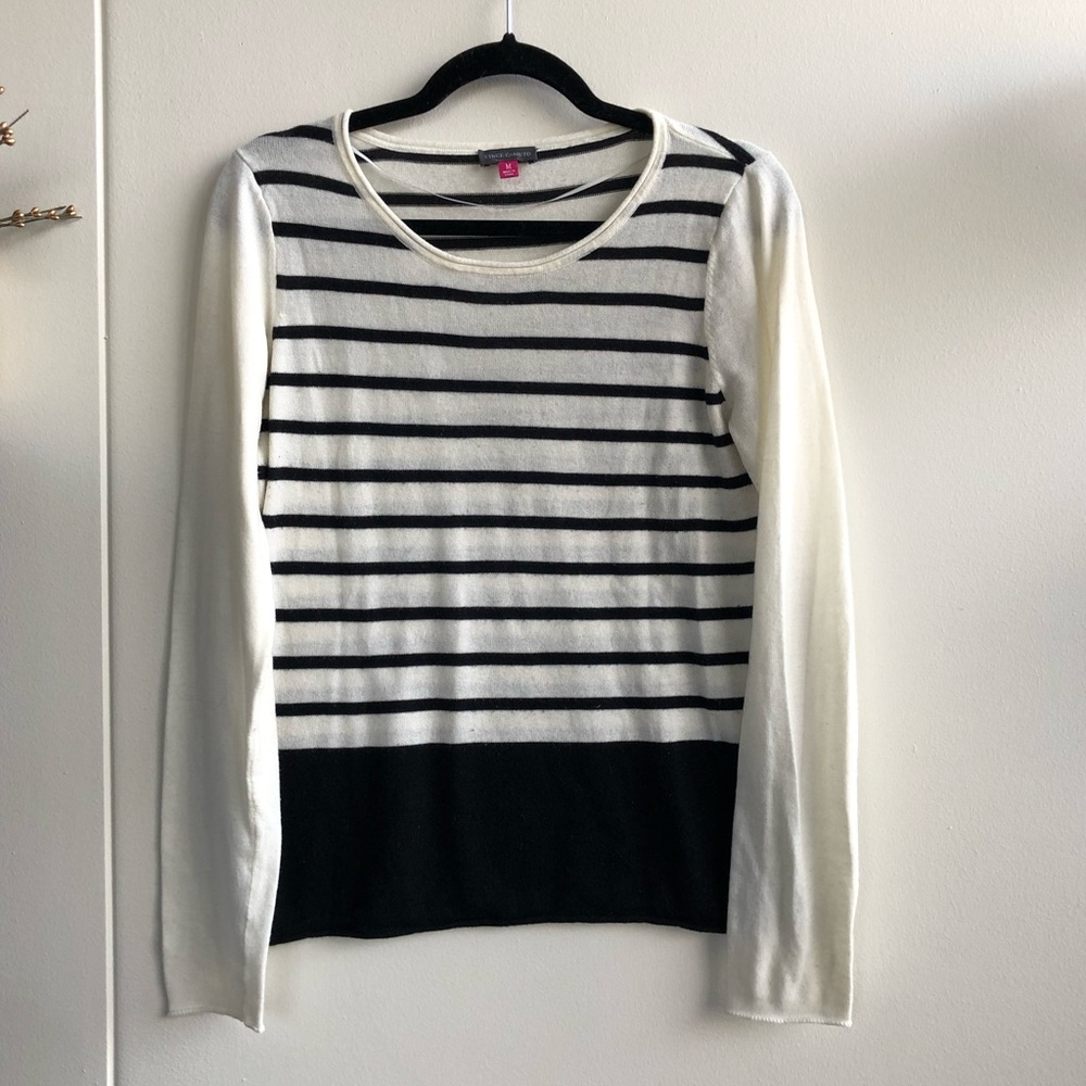 Striped Black and White Long Sleeve Sweater
